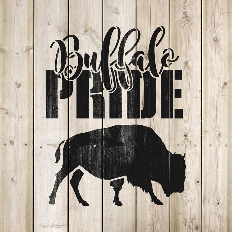 Buffalo Pride Stencil for DIY Painting Projects, Reusable Animal Stencils for Home Decor image 4