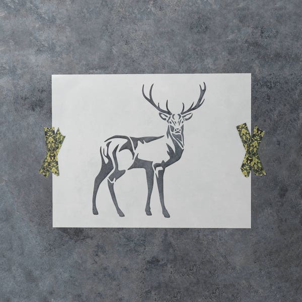 Deer Stencil - Reusable Deer Stencils, Large Deer Stencil, Deer Stencil, Nature Stencils, Animal Print Stencils, Woodland Stencil