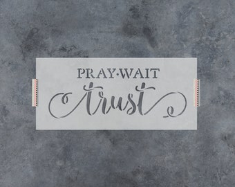 Pray Wait Trust Stencil for Bible Verses Christian Faith God Jesus Prayer Craft Stencils