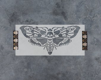 Death Head Moth Stencil - Moth Stencil, Skull Stencil, Halloween Stencils, Goth Stencil, Witchy Stencils, Gothic Stencil, Horror Stencils