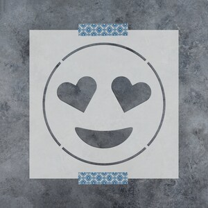 Emoji Heart Eyes Stencil - Reusable DIY Craft Stencils of Emoji Heart Eyes