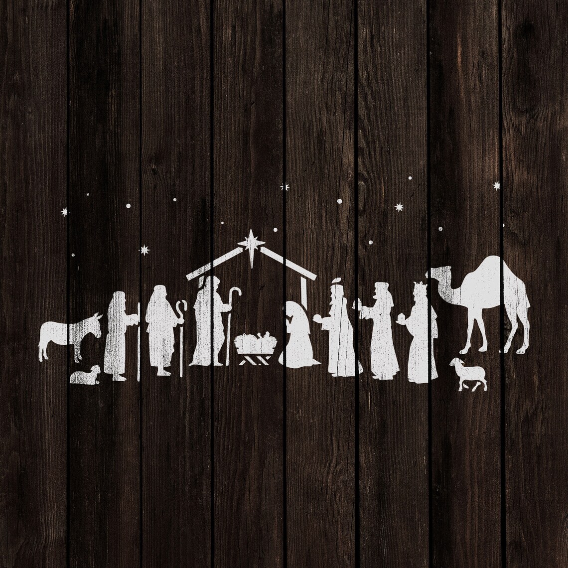 Nativity Stencil Reusable DIY Craft Christmas Stencils For Etsy