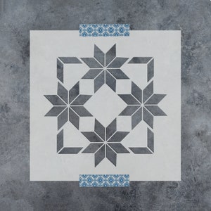 Star Medley Barn Quilt Stencil for Quilting, Farmhouse, and Craft Painting Stencils