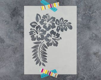 Hibiscus Flower Stencil - Hibiscus Flower Wall Stencils, Hibiscus Flower Stencil Designs, Hibiscus Stencil, Flowers Stencil, Floral Stencil