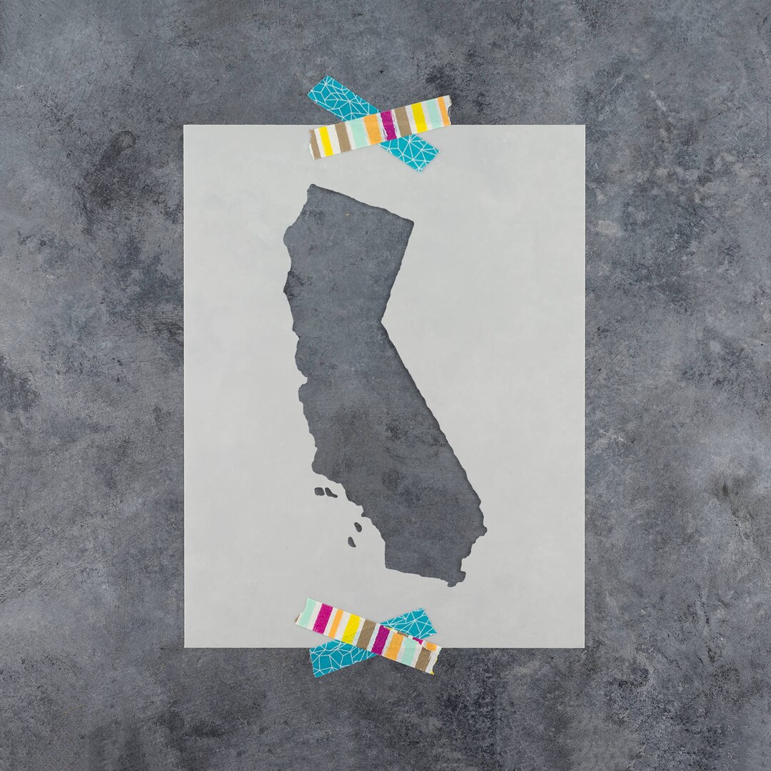 California State Stencil - Hand Drawn Reusable Mylar Stencil Template ...