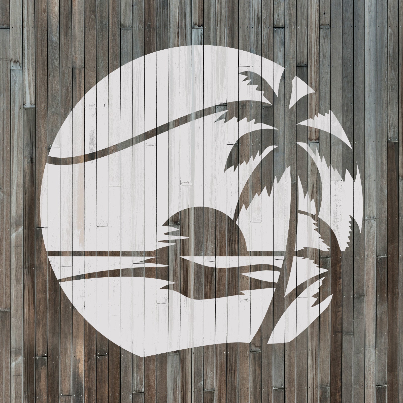 Sunset Beach Stencil Reusable Stencils for Painting Create Etsy