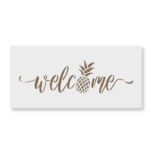 Welcome Pineapple Stencil - Reusable Stencils for Painting - Create DIY Welcome Pineapple Home Decor