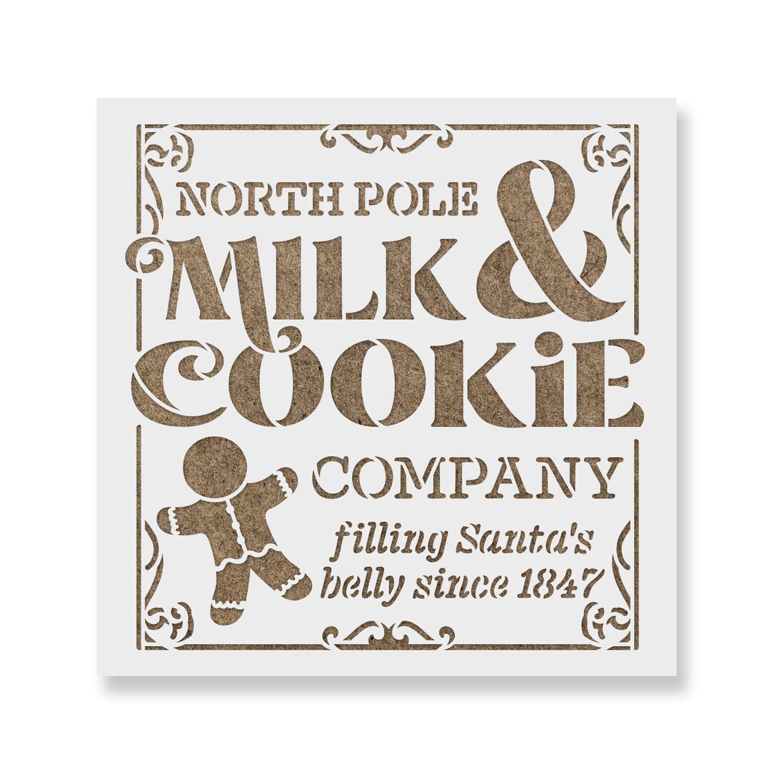 North Pole Cookie Company Stencil - Christmas Stencils, Merry Christmas ...