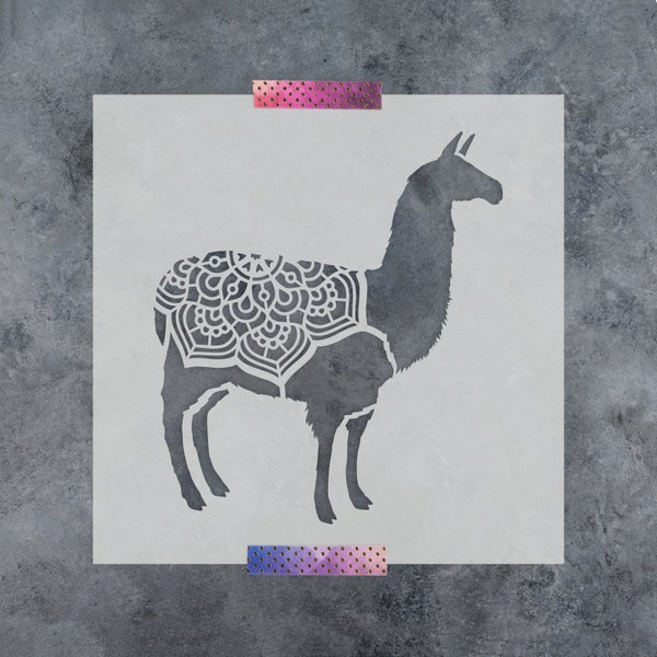 Pochoir de lama pour travaux manuels de peinture, conception de mandala d'animaux de la ferme, pochoirs d'art d'alpaga