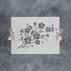 Cherry Blossom Stencil - Flower Stencil, Cherry Blossom Print, Blossom Stencil, Nature Stencil, Tree Branch Stencil, Branch Stencil