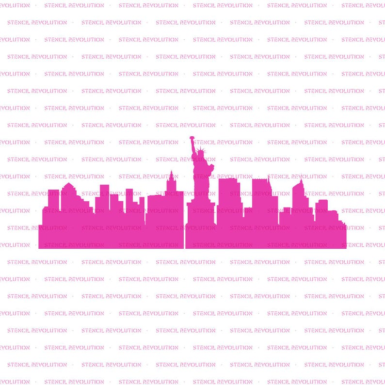 NYC Skyline Stencil for Painting | New York City Buildings and Skyline Stencils Decor image 4