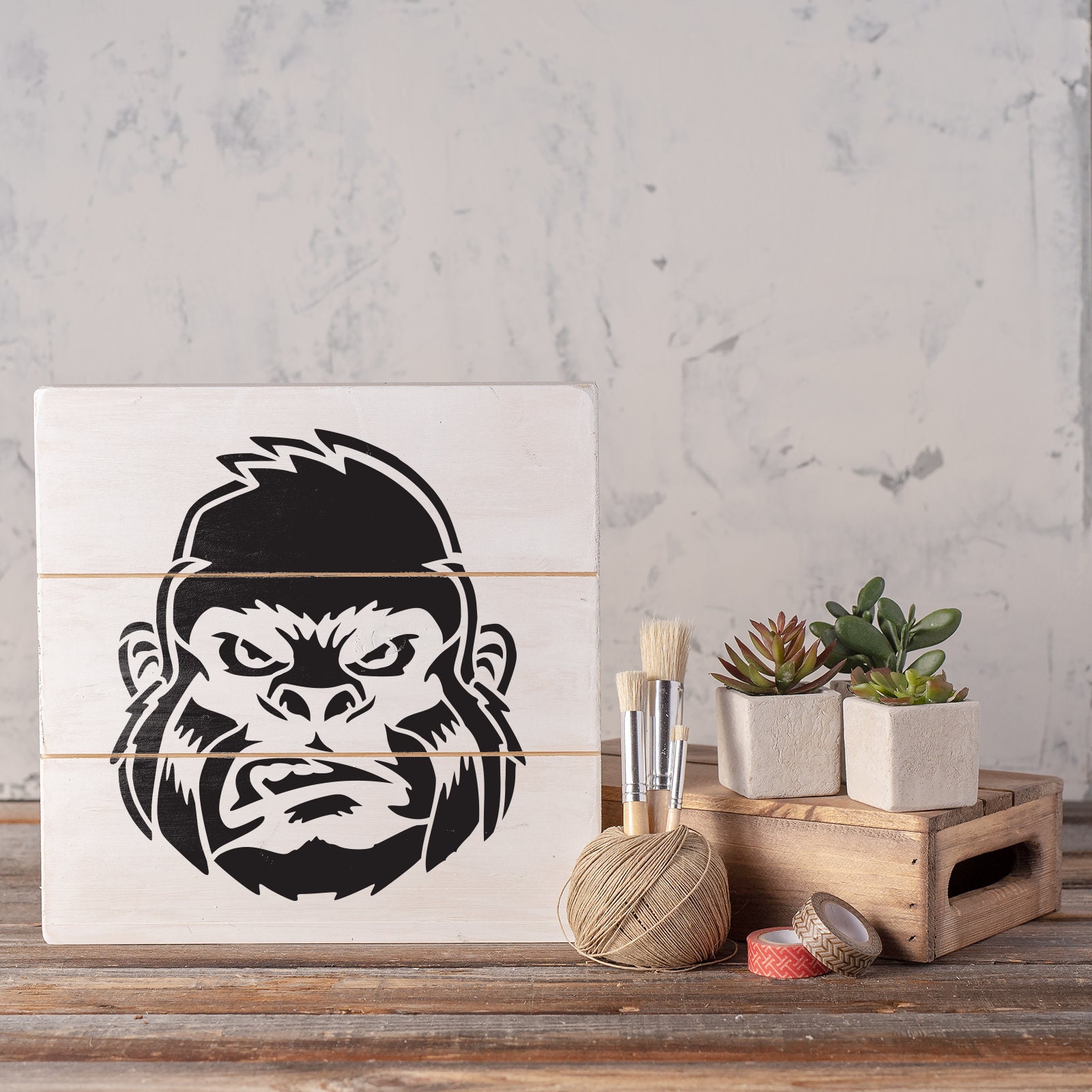 Gorilla Stencil for Painting, Reusable Animal Craft Stencils