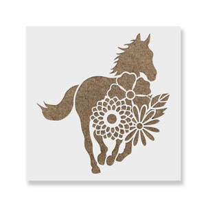 Floral Horse Stencil - Reusable Stencils for Painting - Create DIY Floral Horse Home Decor