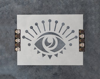 Promisla Evil Eye Stencil - Evil Eye Wall Stencils, Large Evil Eye Stencils, Protection Stencil, Good Luck Stencil