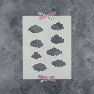 Clouds Stencil - Reusable Clouds Stencils, Large Clouds Stencil, Clouds Stencil, Stenciling On Fabric, Sky Stencils, Stencils