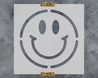 Smiley Face Stencil for Painting, Drawing, Crafts, Wall Art, DIY Projects, Reusable Stencils