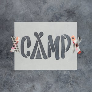 Camp Stencil - Camp Stencil, Camping Stencil, Camp Stencils, Stencil Camping, Outdoor Stencil, Camp Fire Stencil, Hiking Stencil