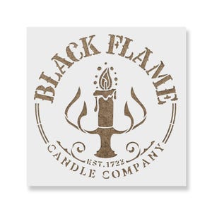 Black Flame Candle Company Stencil for DIY Halloween Craft, Wall