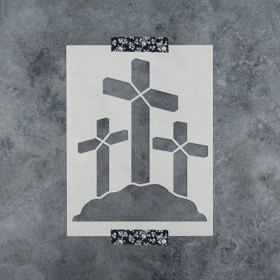 Three Crosses Stencil Christian Stencils for Painting, Christian