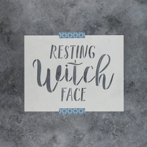 Halloween Resting Witch Face Stencil - Halloween Stencil, Witch Stencil, Witchcraft Stencil, Wicca Stencil, Pagan Stencil
