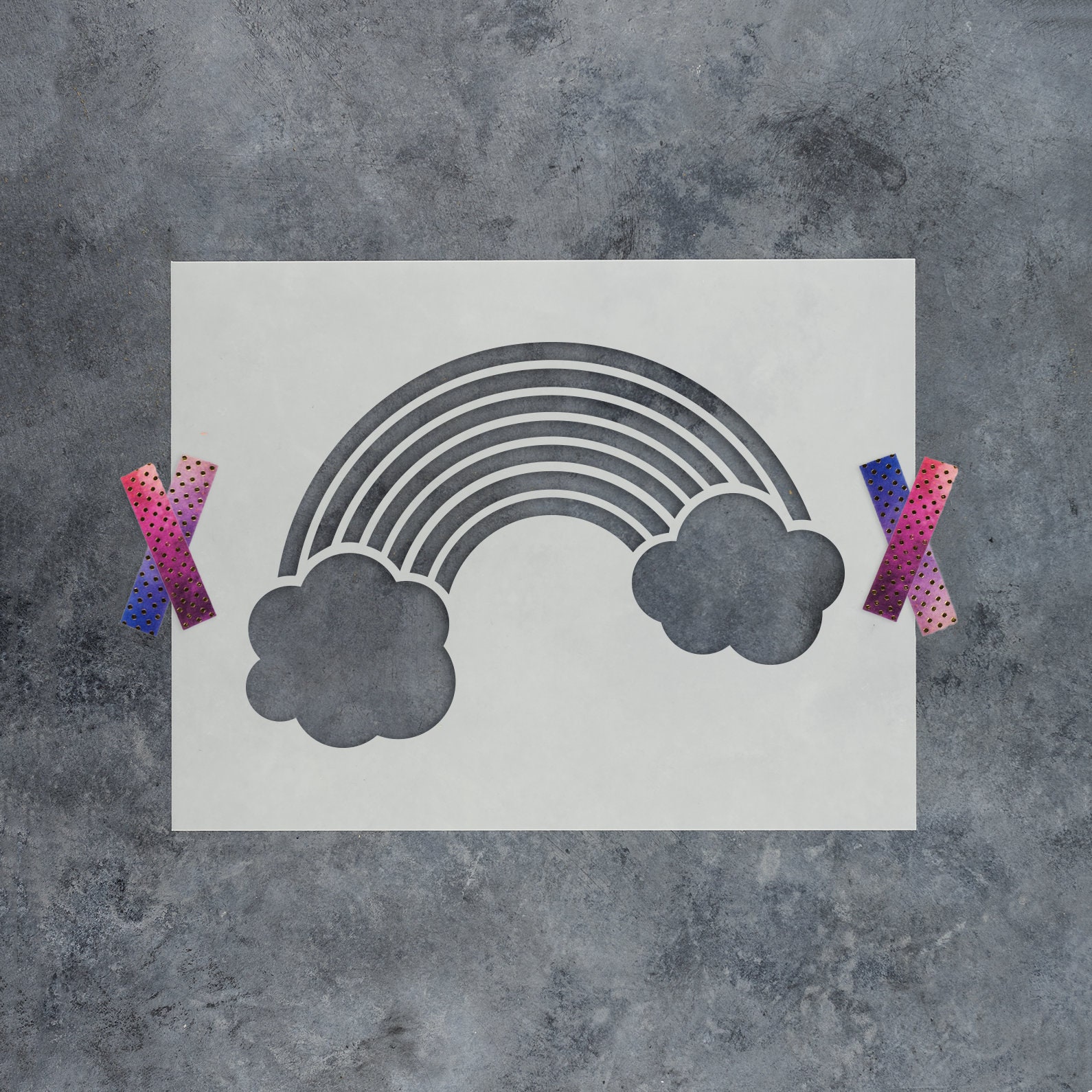 Rainbow Stencil Simple Rainbow Stencil Large Rainbow Etsy