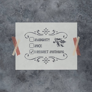 Naughty or Nice Stencil Reusable Christmas Stencils of Naughty or Nice ...