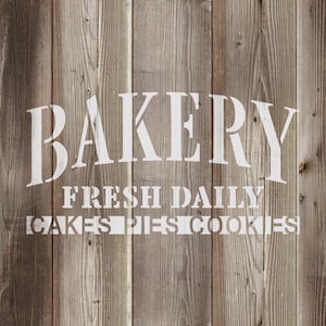 Bakery Stencil - Bakery Sign for Kitchens - Bakery Stencil, Bakery Stencils, Bakery Sign Stencil, Kitchen Stencil, Coffee Shop Decor