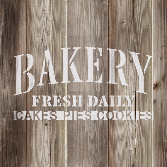Bakery Stencil for Kitchen Signs, Coffee Shop Decor, Baking Wall Art, Reusable Stencils Template