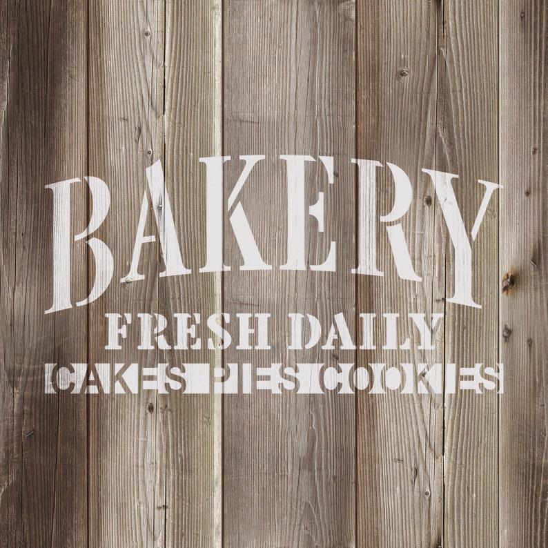 Bakery Stencil for Kitchen Signs, Coffee Shop Decor, Baking Wall Art, Reusable Stencils Template bild 1