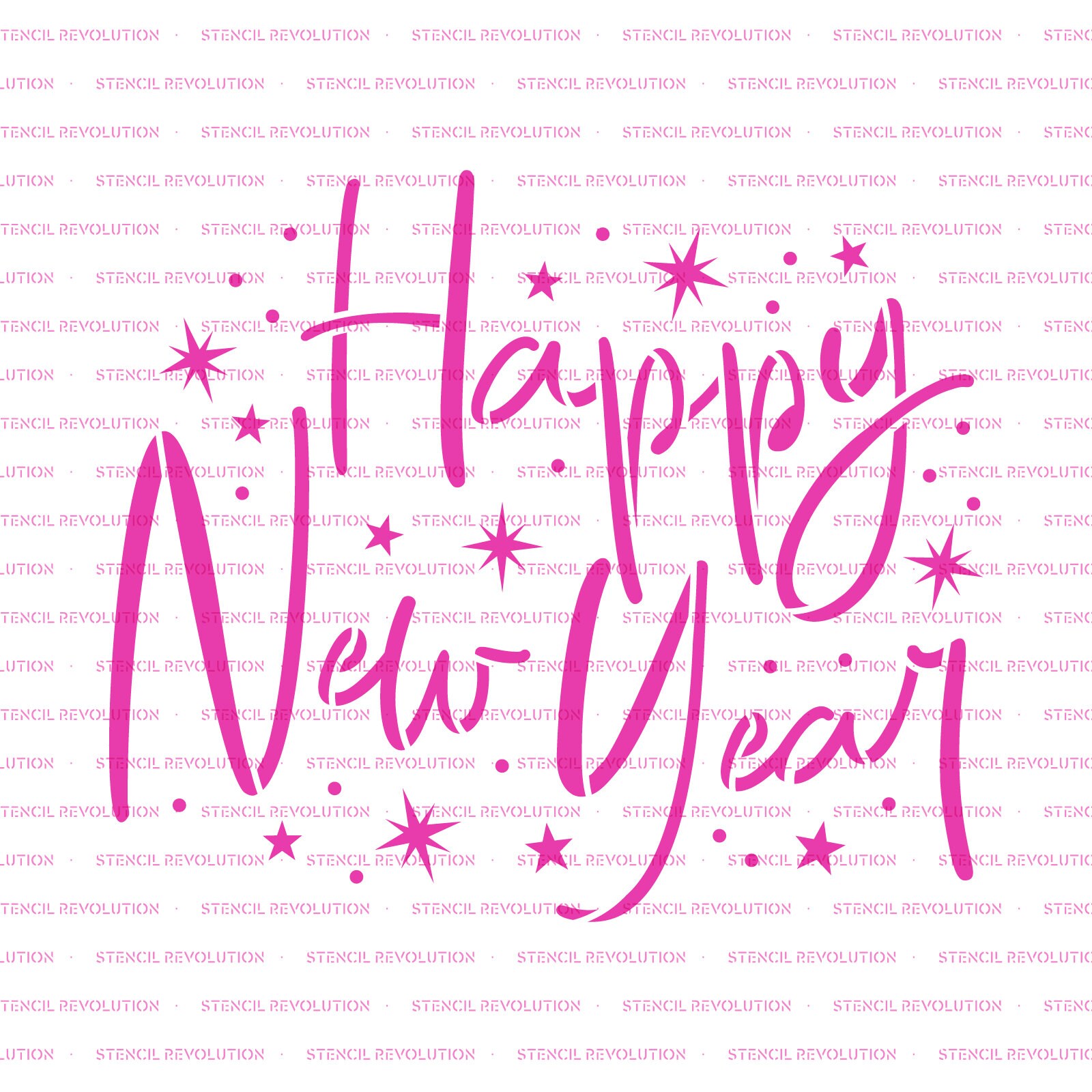 Happy New Year Stars Stencil Reusable Stencils for Painting - Etsy