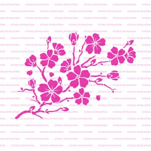 Cherry Blossom Stencil Flower Stencil, Cherry Blossom Print, Blossom Stencil, Nature Stencil, Tree Branch Stencil, Branch Stencil image 4