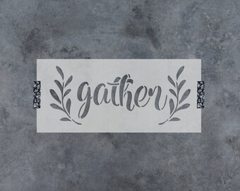 Gather Laurels Stencil - Gather Stencil, Sign Stencil, Wood Sign Stencil, Gather Sign Stencil, Stencil For Painting, Large Gather Stencils