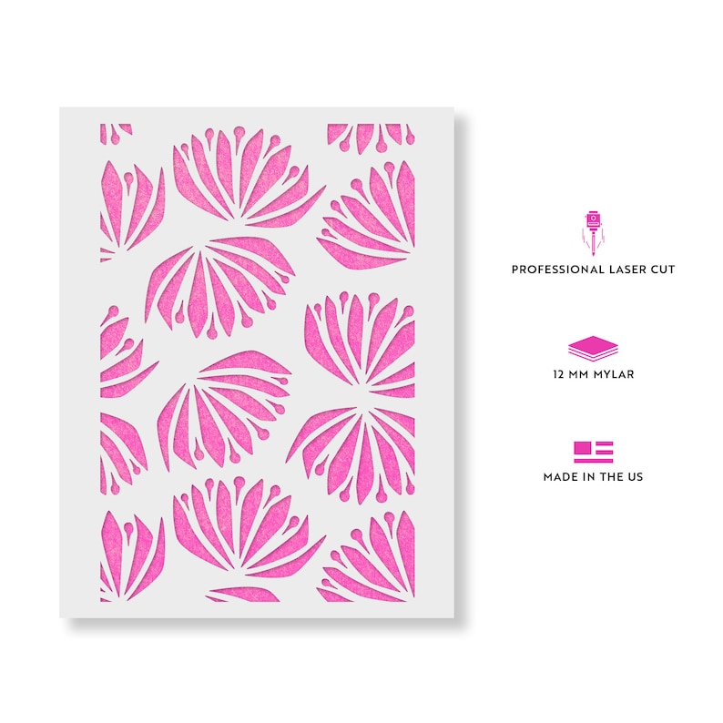 Scandinavian Thistle Pattern Wall Stencil DIY Wallpaper | Etsy