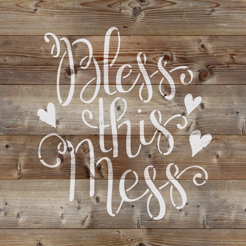 Bless This Mess Stencil Reusable DIY Craft Sign Stencil of - Etsy