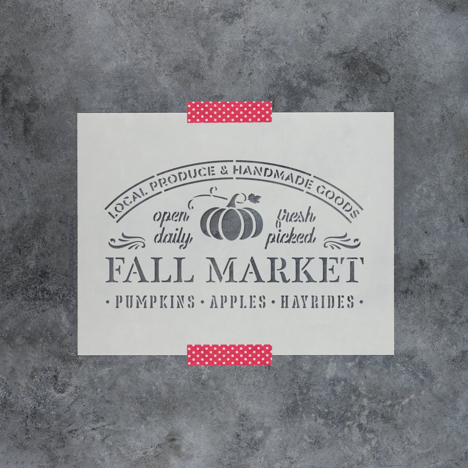 Fall Market Sign Stencil - Fall Wall Stencils, Large Fall Stencils, Market Stencil, Sign Stencil, Autumn Stencil, Leaves Stencil, Pumpkins