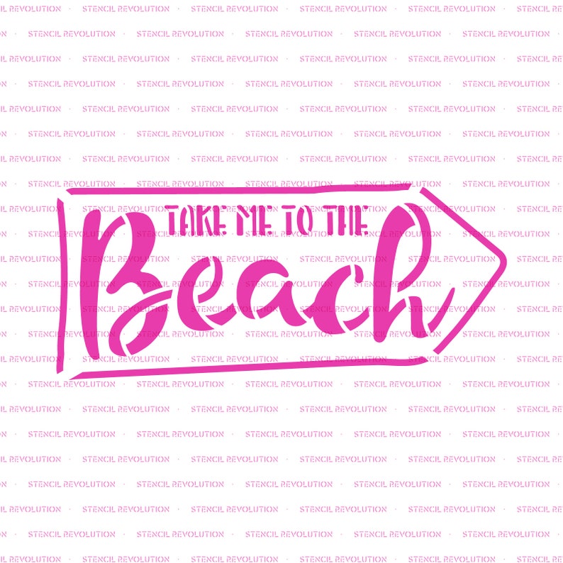 To The Beach Stencil Reusable DIY Craft Stencils of To The Beach with Arrow