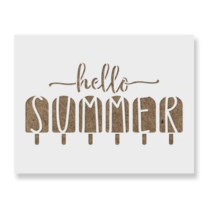 Hello Summer Popsicles Stencil - Reusable Stencils for Painting - Create DIY Hello Summer Popsicles Home Decor