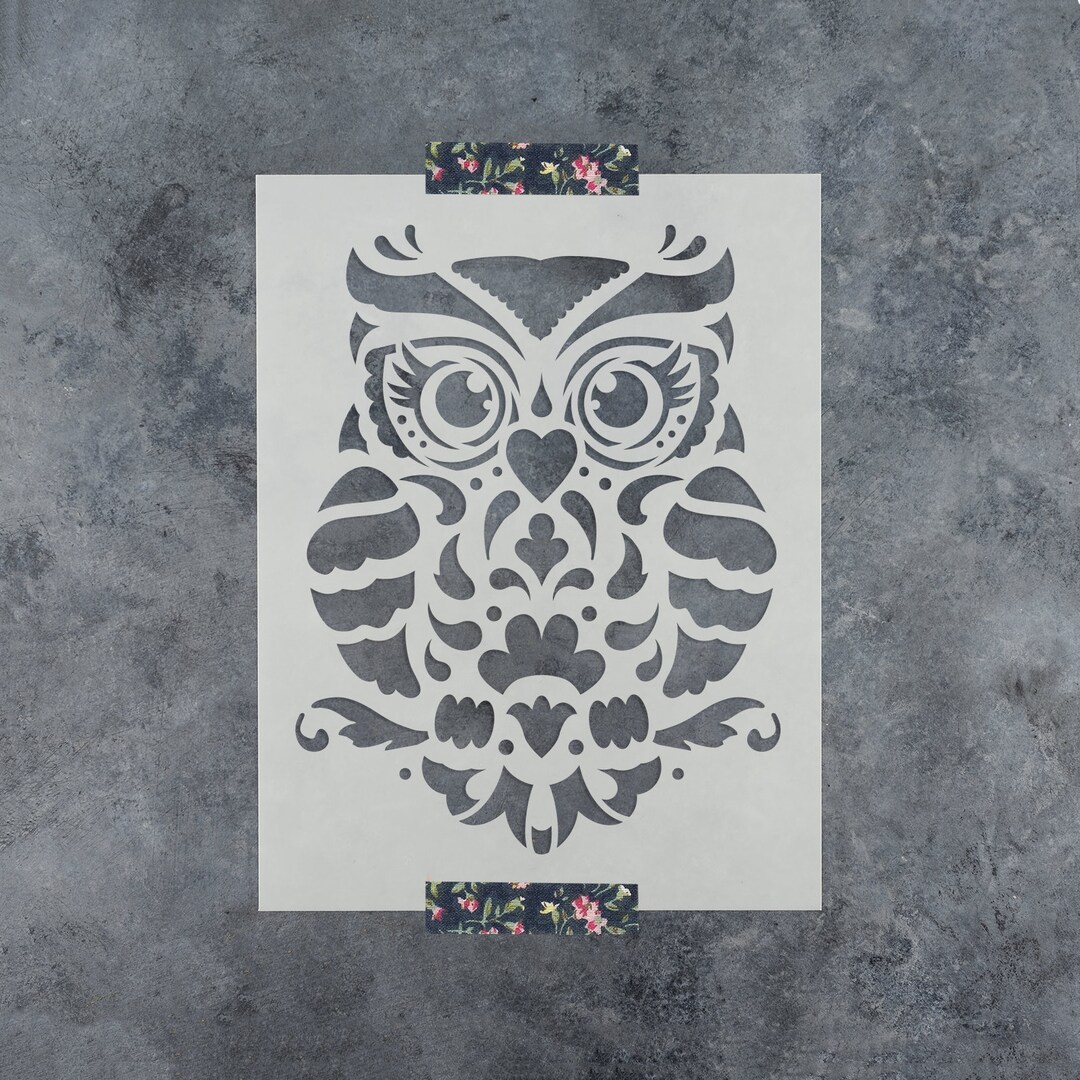 Owl Stencil - Owl Stencils for Crafts, Mylar Owl Stencil, Bird Stencil ...