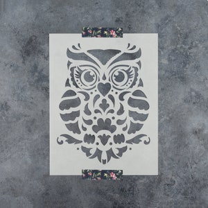 Owl Stencil - Owl Stencils for Crafts, Mylar Owl Stencil, Bird Stencil, Nature Stencil, Large Bird Stencils