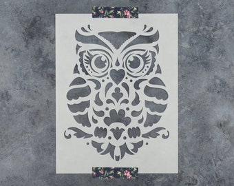 Owl Stencil - Owl Stencils for Crafts, Mylar Owl Stencil, Bird Stencil, Nature Stencil, Large Bird Stencils