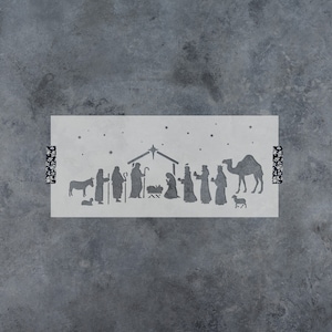 Nativity Stencil - Reusable DIY Craft Christmas Stencils for Wood Signs - Nativity Scene Stencil, Christmas Stencil, Holiday Stencil