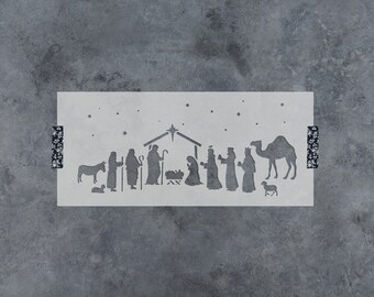 Nativity Stencil - Reusable DIY Craft Christmas Stencils for Wood Signs - Nativity Scene Stencil Template