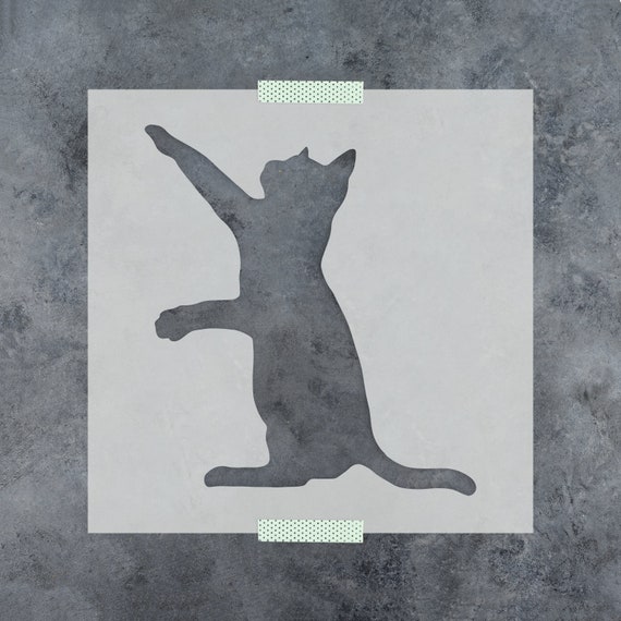 Cat Stencil Reusable DIY Craft Stencils of a Cat Scratching
