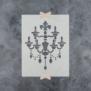 Chandelier Stencil - Reusable Chandelier Stencils, Large Chandelier Stencil, Chandelier Wall Stencil, Wall Stencils Art, Reusable Stencils