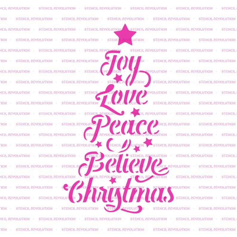 Christmas Tree Words Stencil Reusable DIY Craft Stencils of - Etsy