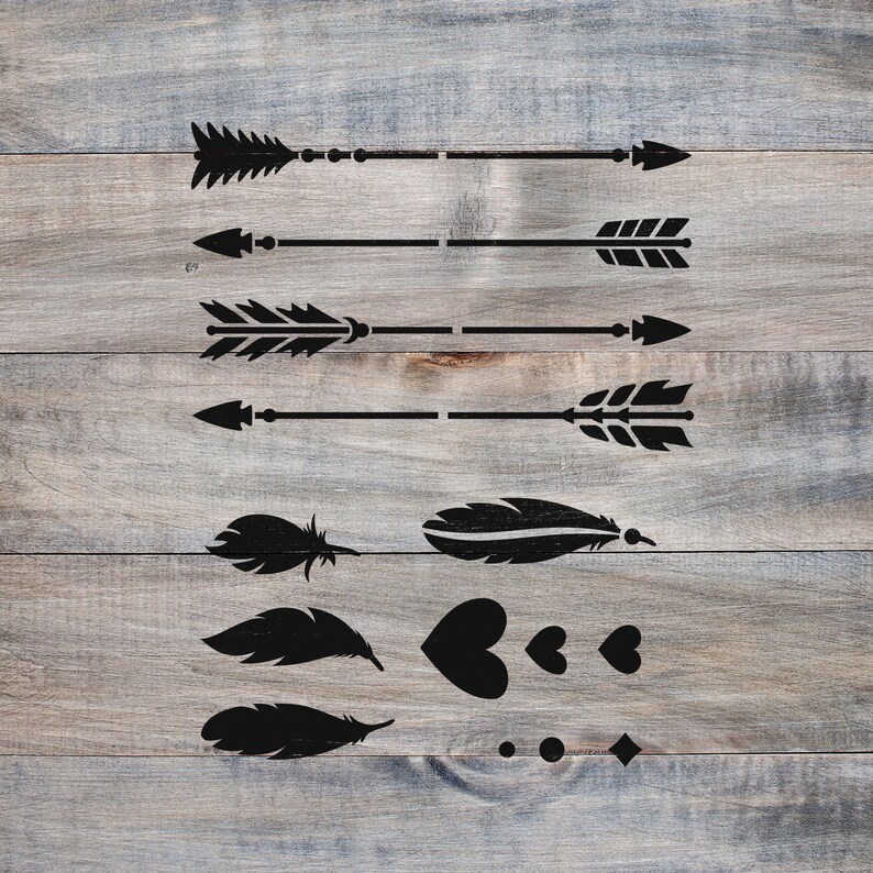Arrow Kit Stencil Reusable DIY Craft Stencils of an Arrow Etsy