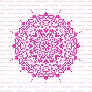 Paradise Mandala Stencil Boho Mandala Decor Hippie Zen Indian Bohemian Room Decor Laser-cut Stencils Made in USA image 5