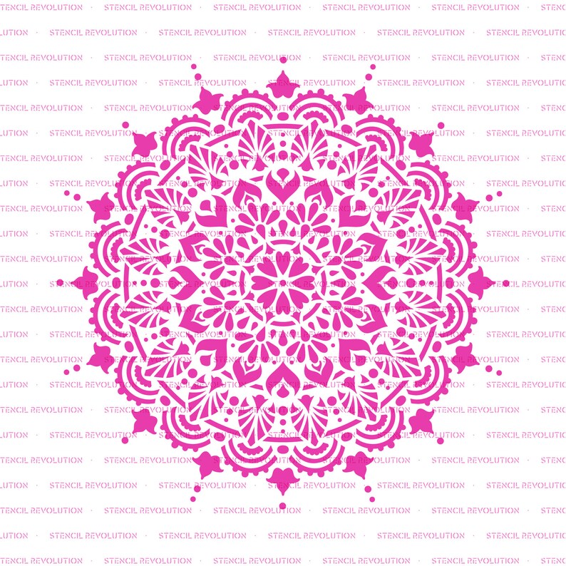 Paradise Mandala Stencil Boho Mandala Decor Hippie Zen Indian Bohemian Room Decor Laser-cut Stencils Made in USA image 5