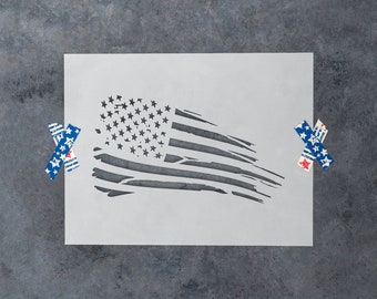 American Flag Rugged Stencil - America Stencil, Merica Stencil, Star Stencil, Flag Stencil, Patriot Stencil, American Stencil, Flag Usa