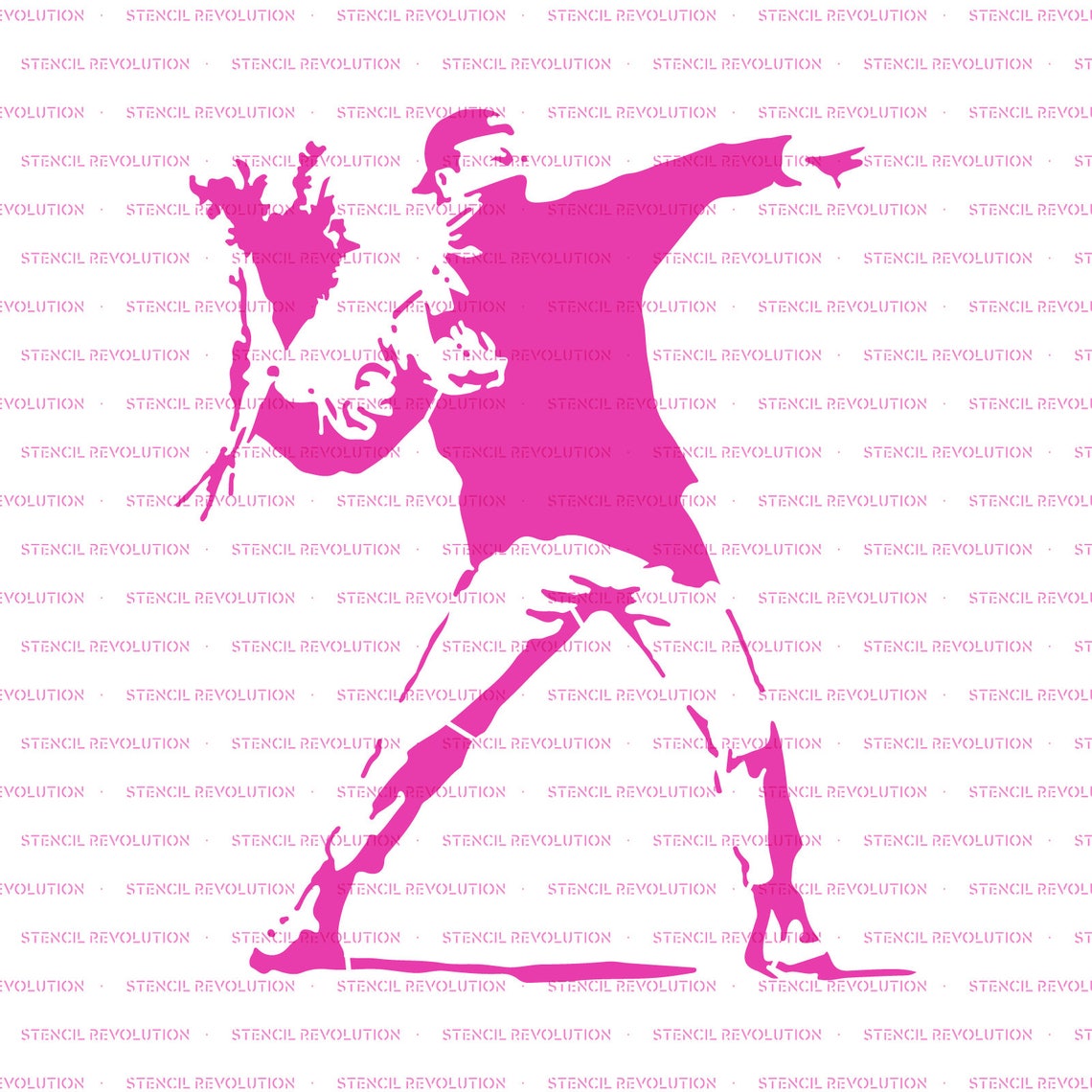 Rage Flower Thrower Banksy Stencil Large Banksy Stencil Etsy